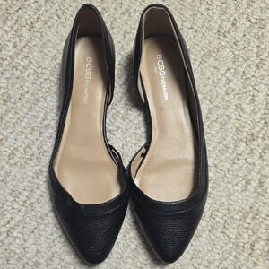 BCBGeneration Black Pointed Toe Women's Flats with Textured Toe
